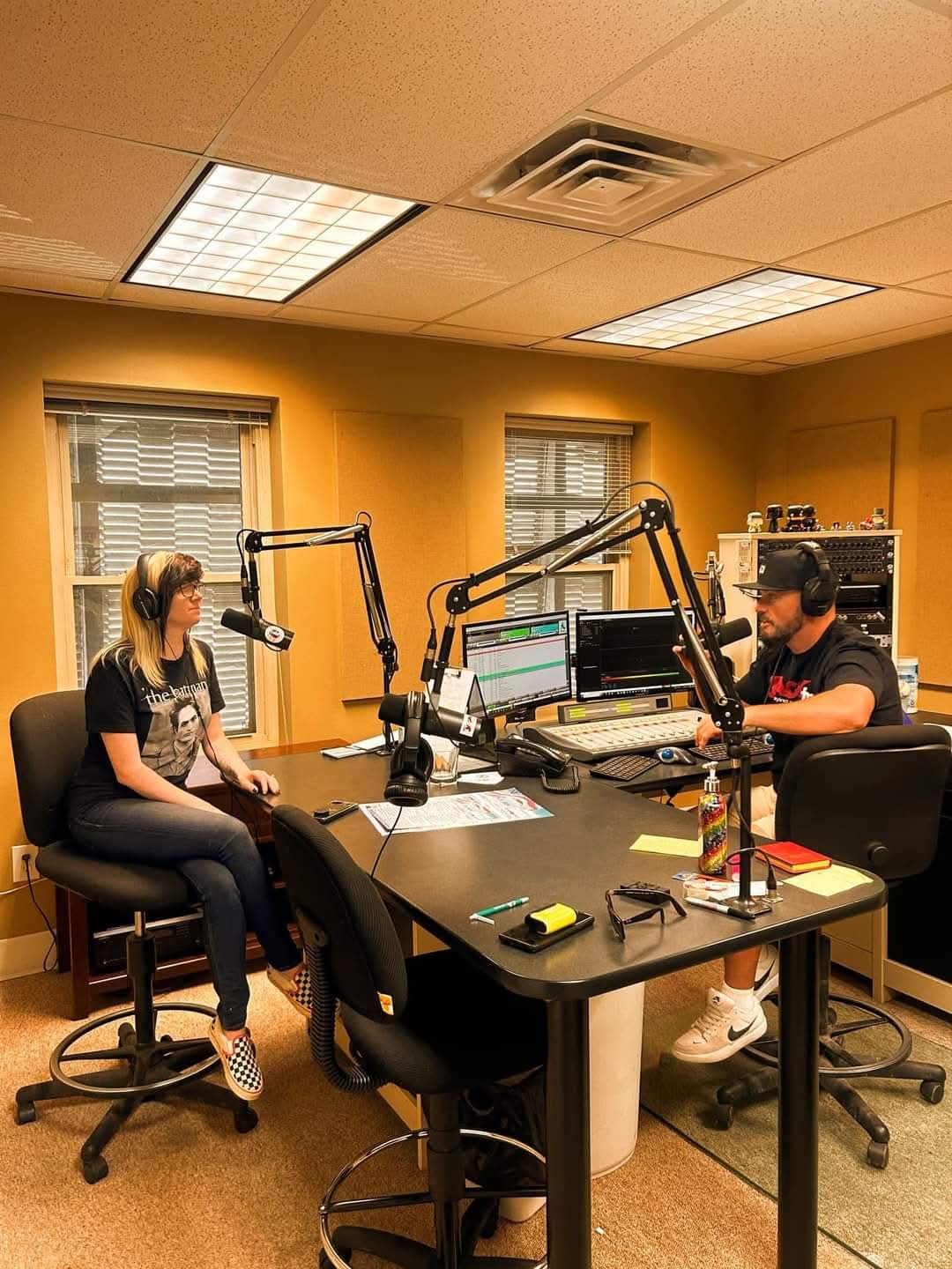 Ashley Vincent doing the radio interview