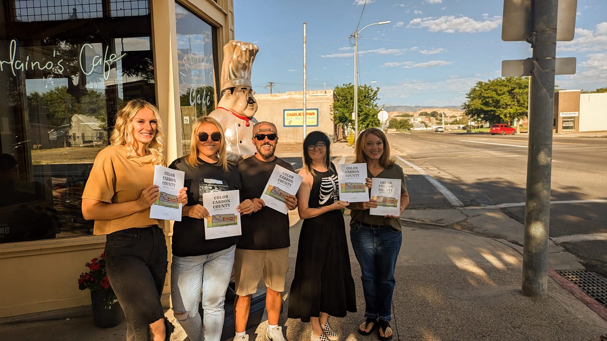 Color Carbon County coloring book featuring Historic Helper landmarks