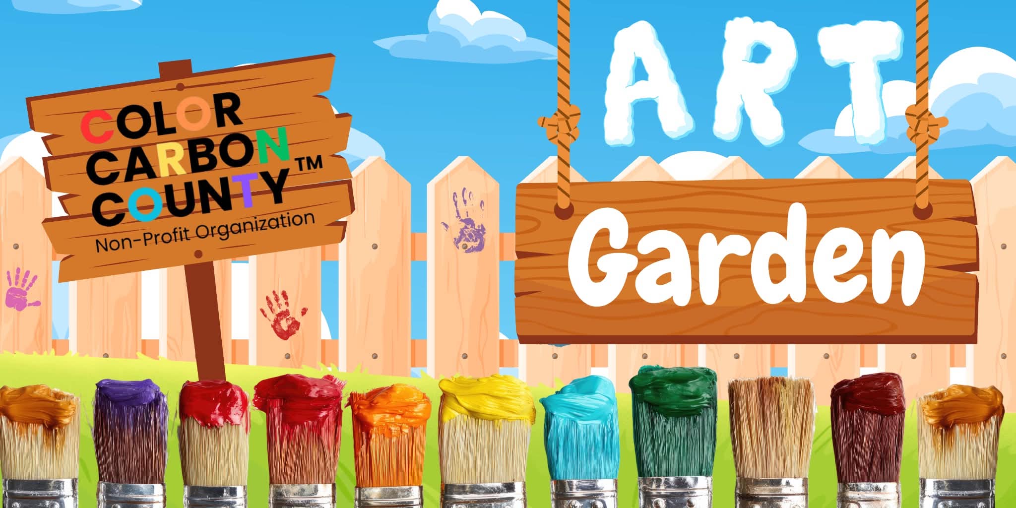 Color Carbon County Art Garden sign